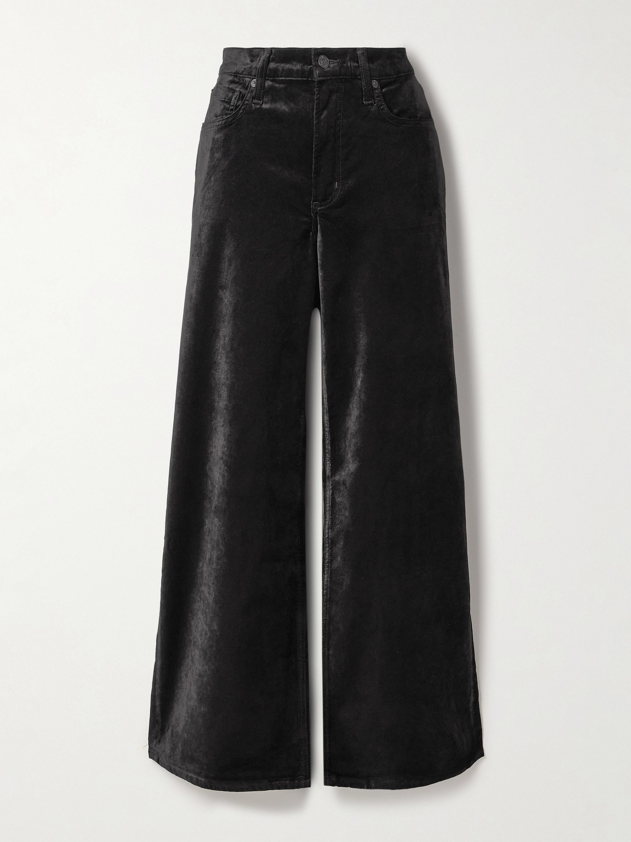 Citizens Of Humanity Lolli Cotton-blend Velvet Wide-leg Pants In Black