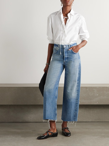 Citizens Of Humanity Ayla cropped frayed high-rise wide-leg jeans