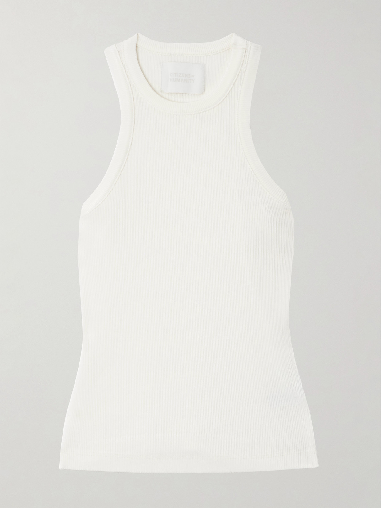 Citizens Of Humanity Akira Ribbed-knit Tank In White