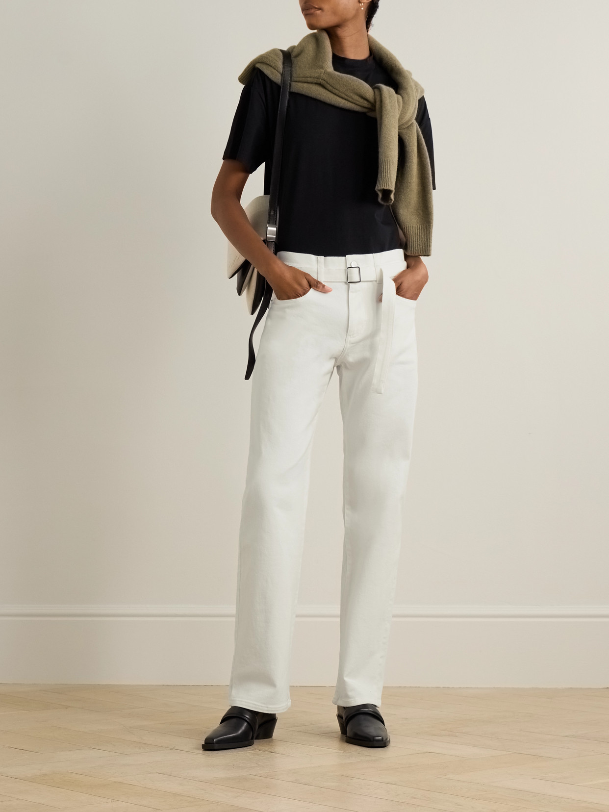 Ellsworth Belted Low-Rise Straight-Leg Jeans