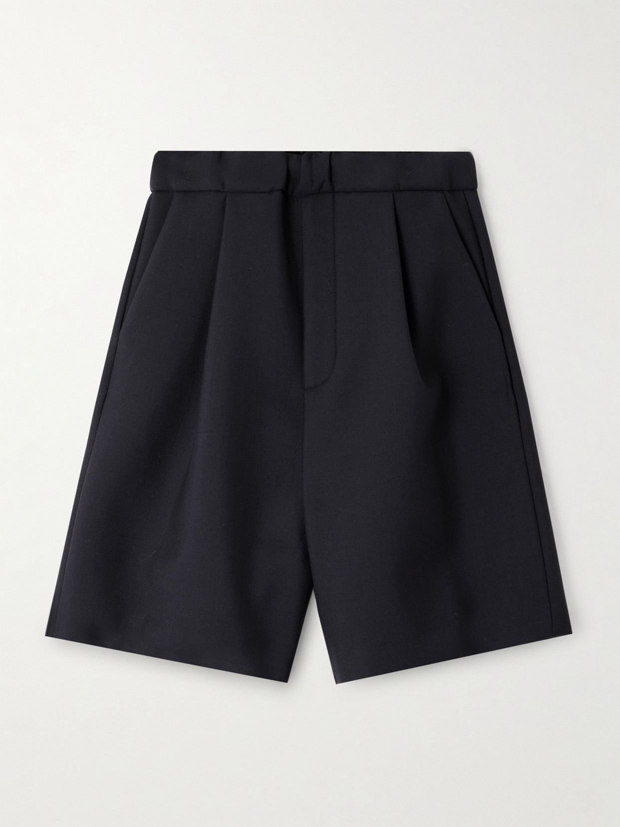 Dries Van Noten - Pleated Wool-blend Shorts - Blue