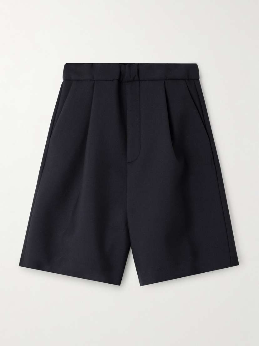 Dries Van Noten Pleated Wool-blend horts