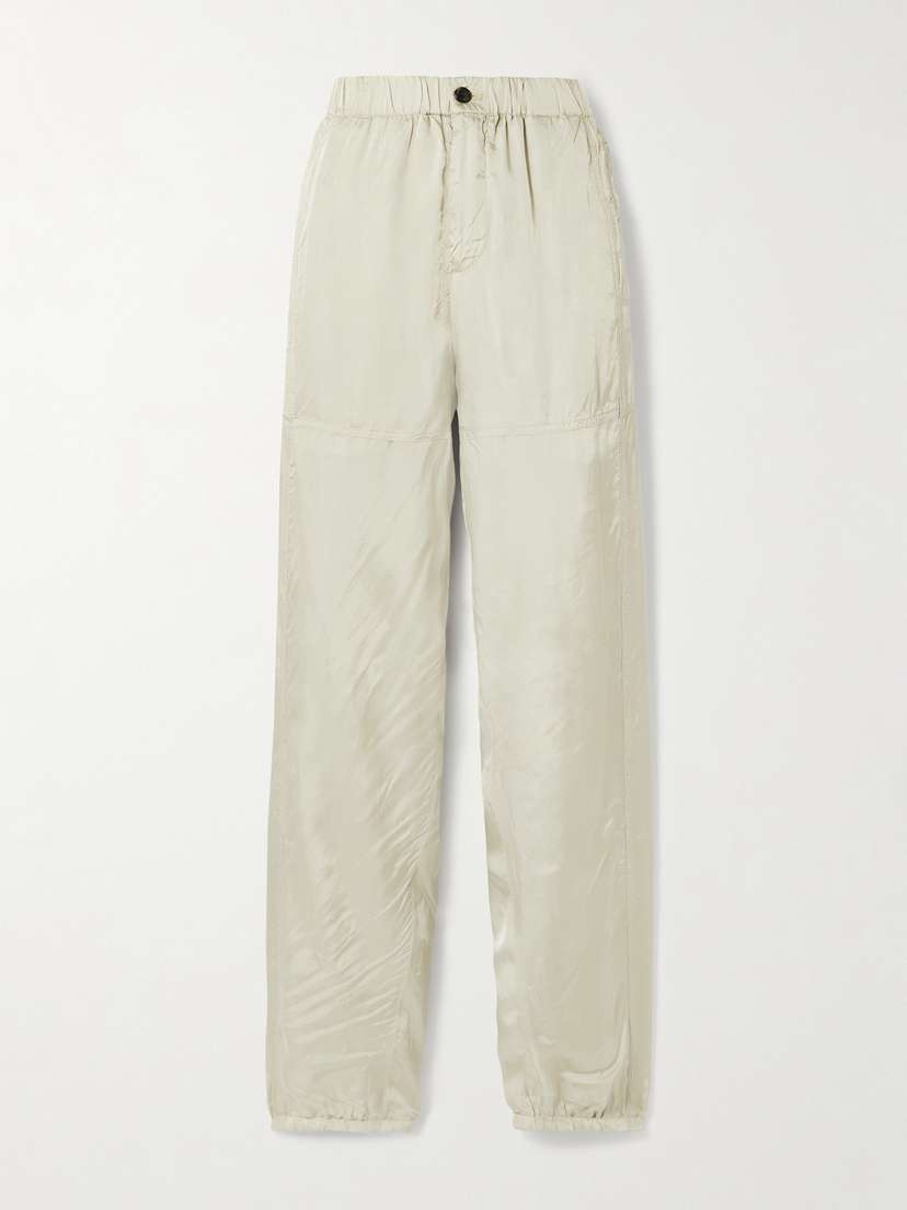 Dries Van Noten Paneled Satin-twill Wide-leg Pants