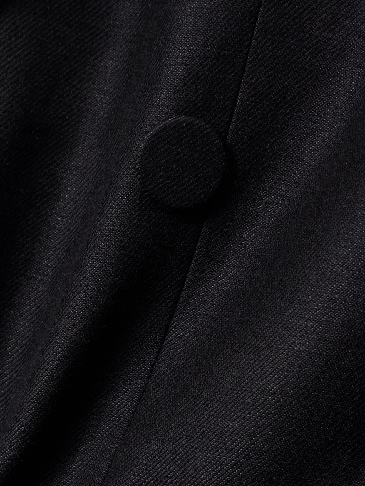 Shop Dries Van Noten Oversized Double-breasted Wool, Linen And Silk-blend Twill Blazer In Black