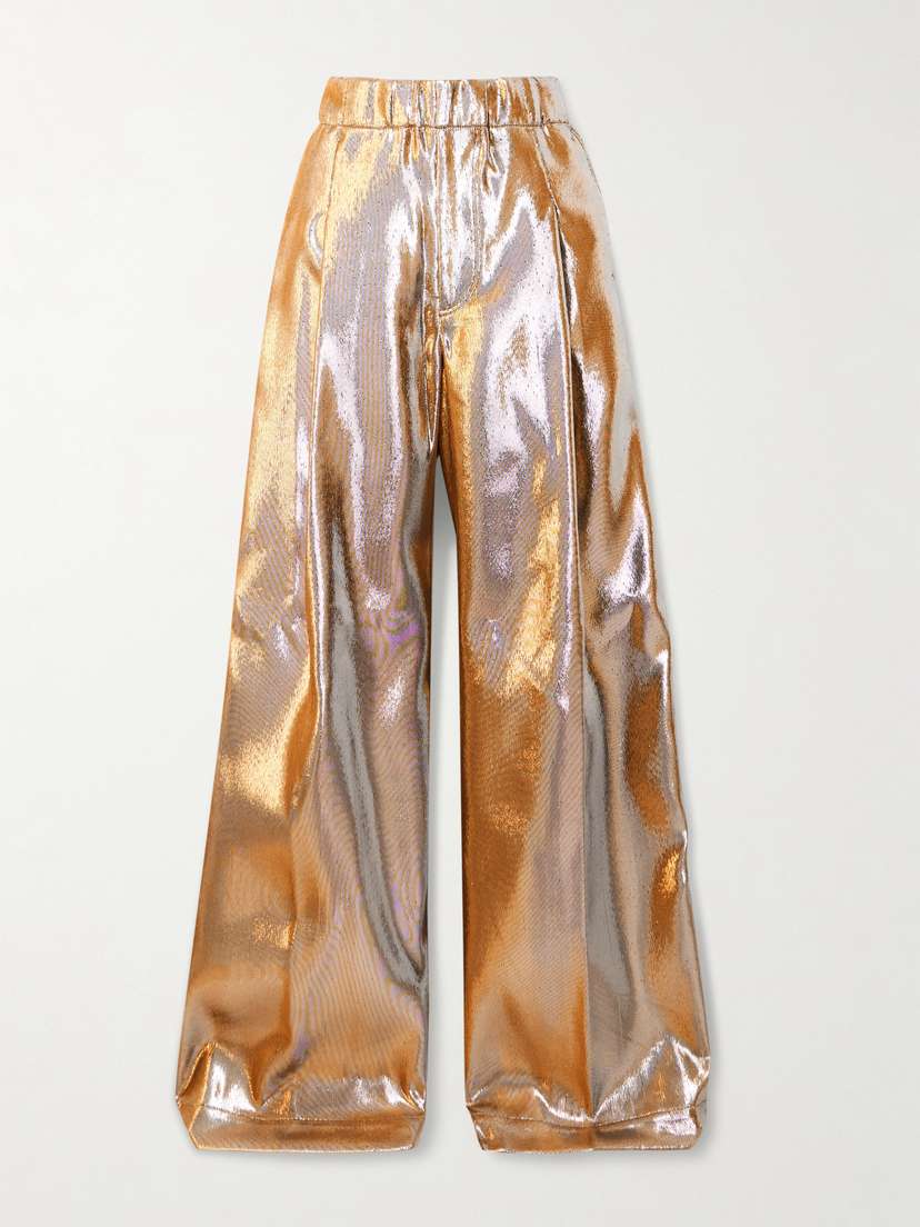 Dries Van Noten Lamé Wide-leg Pants