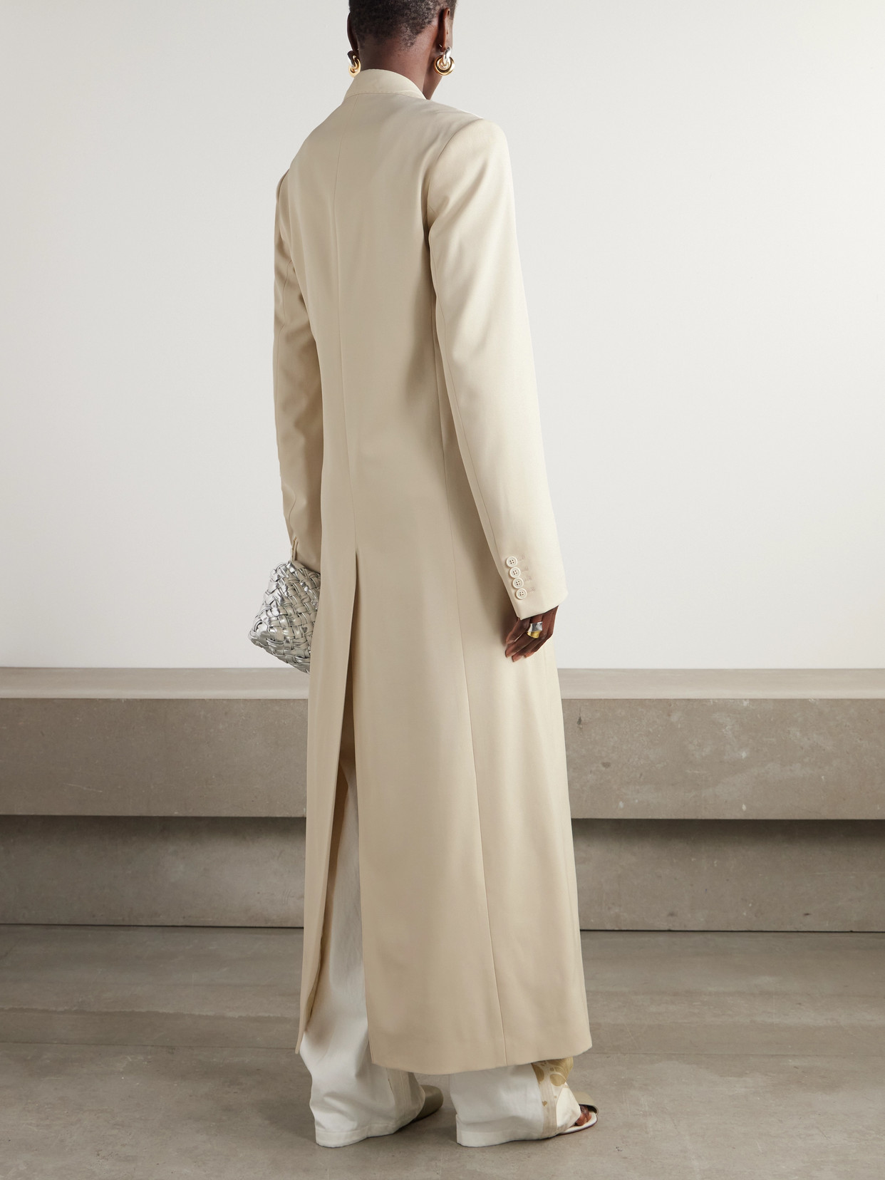 Dries Van Noten Double-breasted Wool-twill Coat In Neutrals