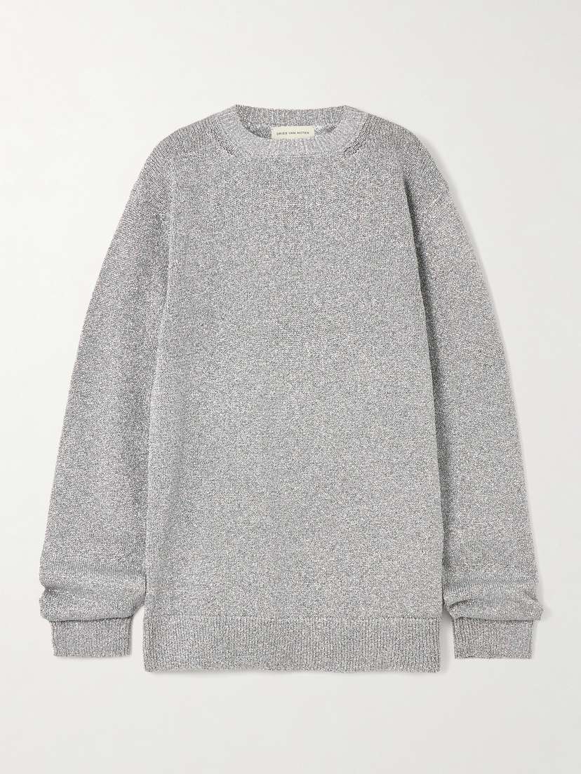 Dries Van Noten Overized Metallic Knitted weater