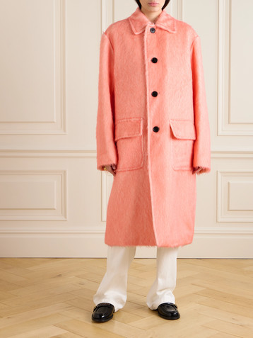 Dries Van Noten Brushed alpaca, cotton and wool-blend coat