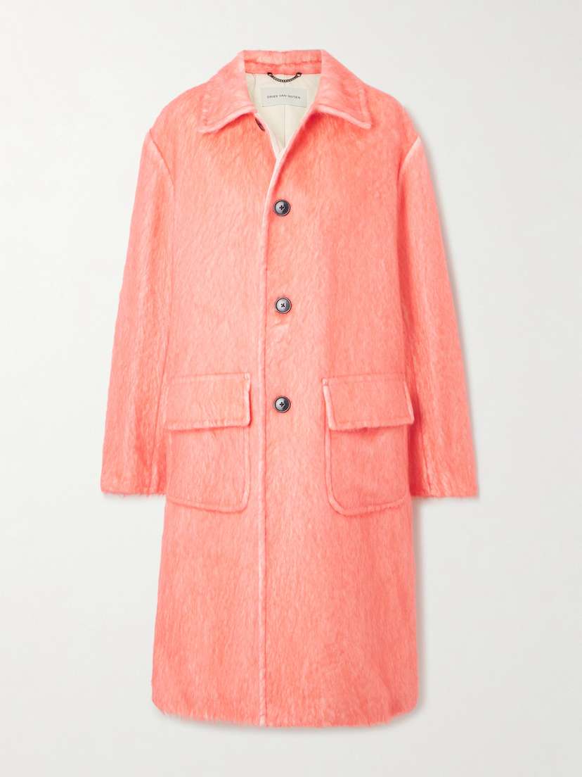 Dries Van Noten Brushed Alpaca, Cotton And Wool-blend Coat