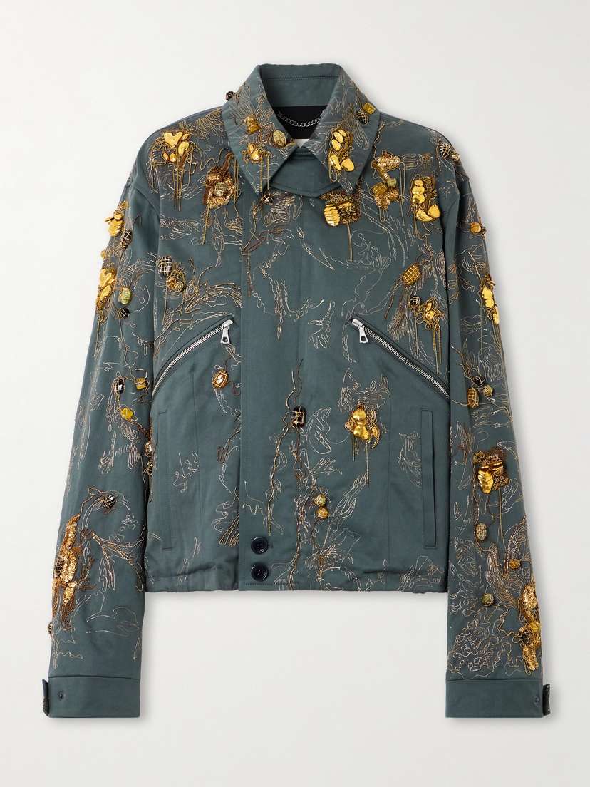 Dries Van Noten Embellished Cotton-canvas Jacket