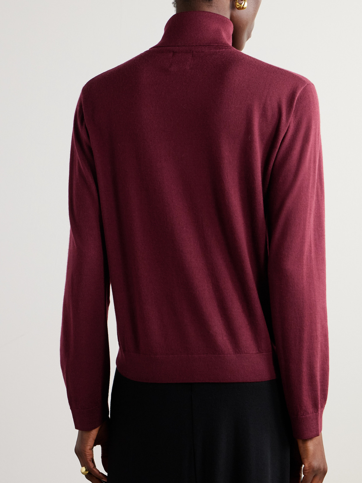 Leset James Wool Turtleneck Sweater In Burgundy