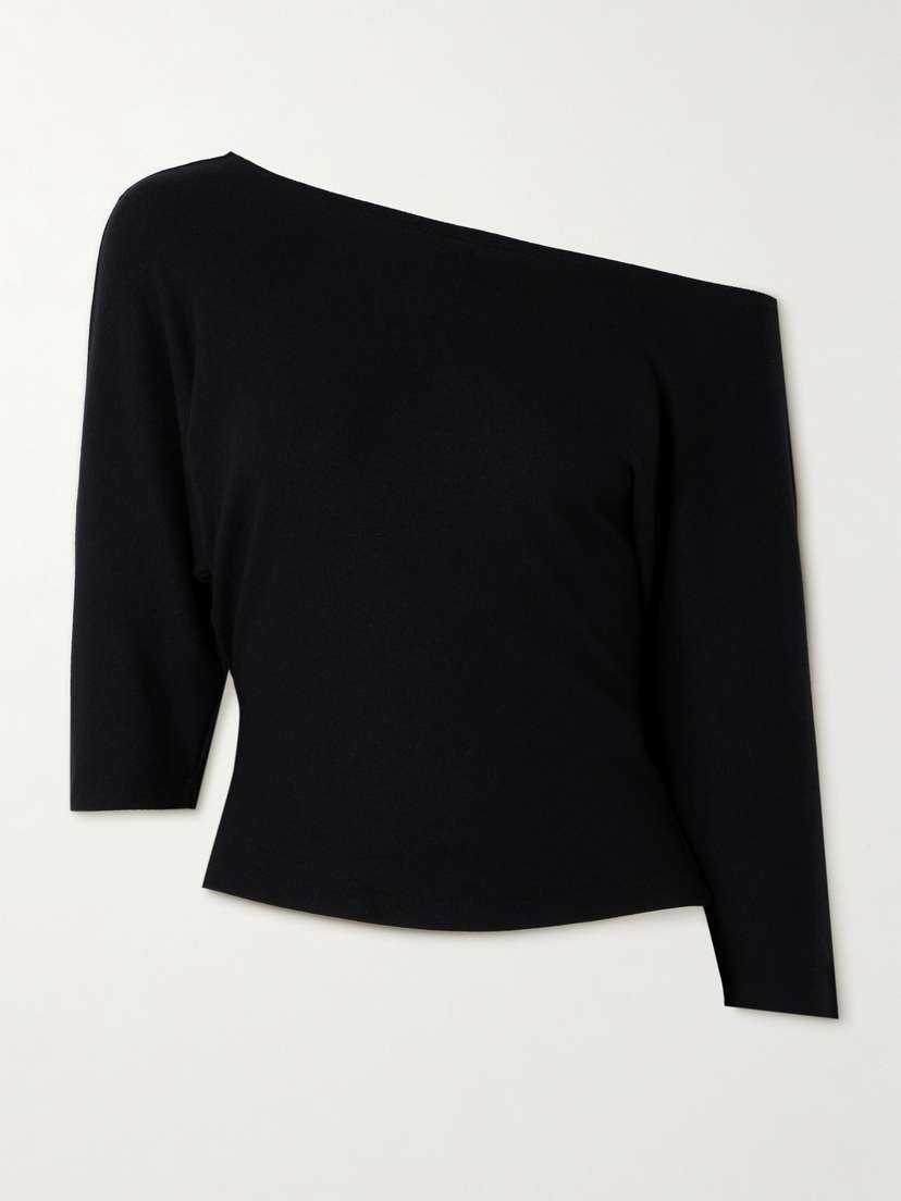 LESET Lauren Asymmetric Off-the-shoulder Jersey Top - x large