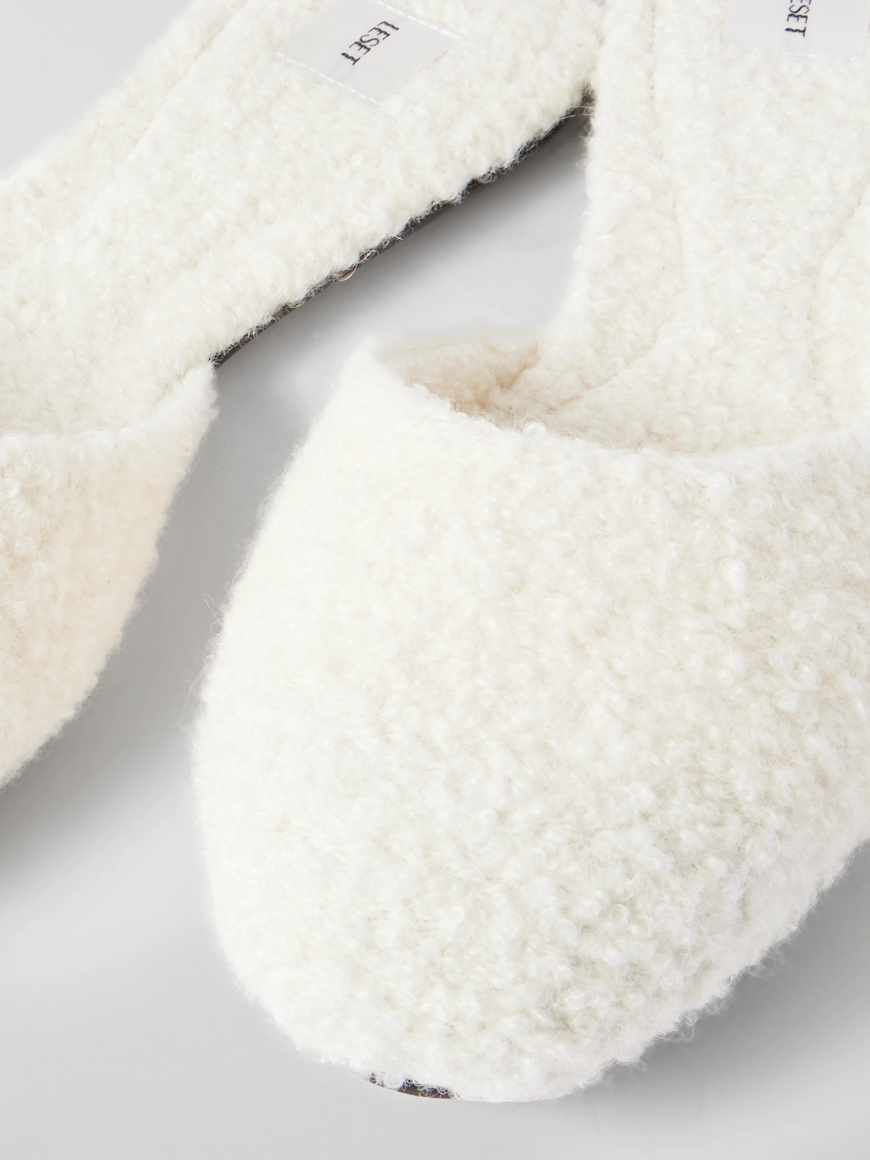Leset Romy Wool And Cashmere-blend Bouclé Slippers In Ivory