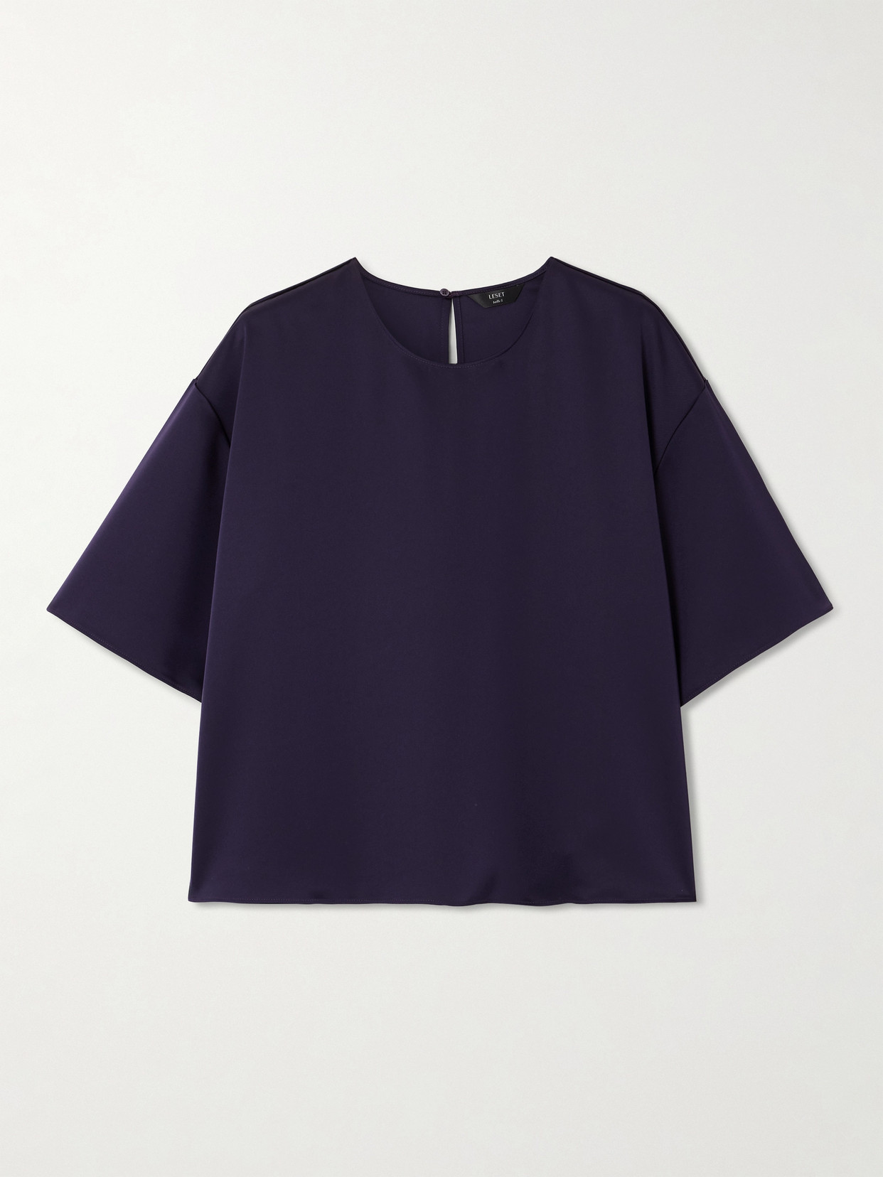 Leset Barb Satin T-shirt In Blue