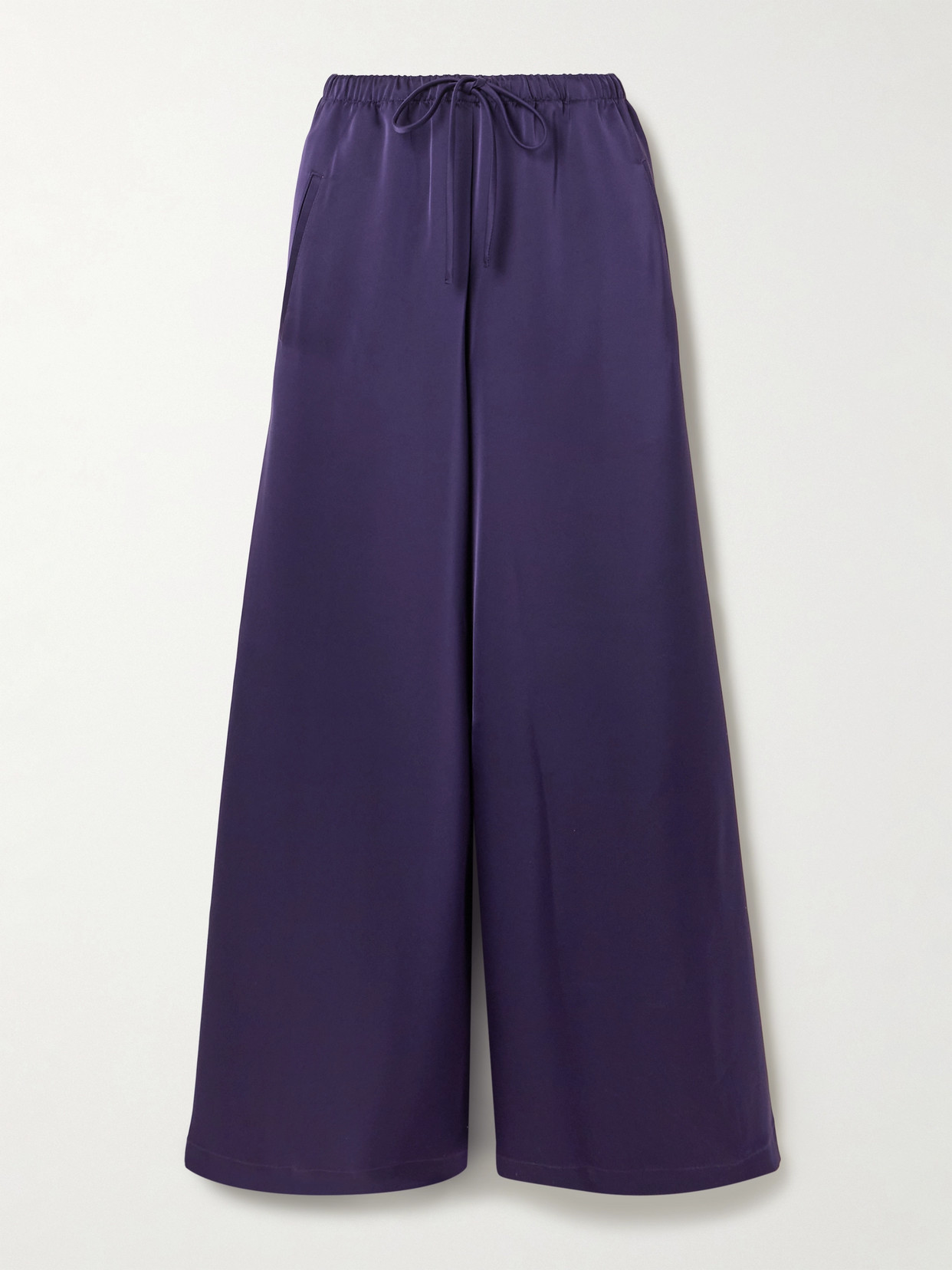 Leset Barb Satin Wide-leg Trousers In Blue