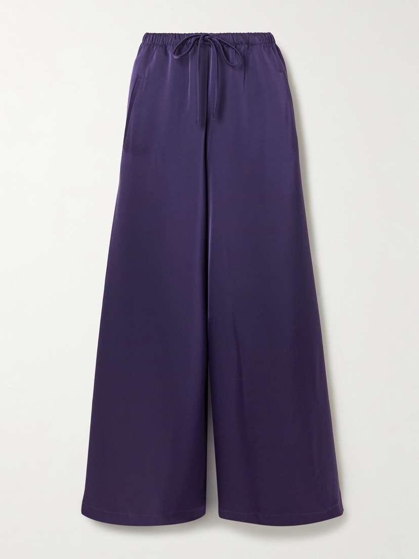 LESET Barb Satin Wide-leg Pants