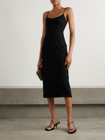 LESET Rio Corset stretch-ponte midi dress