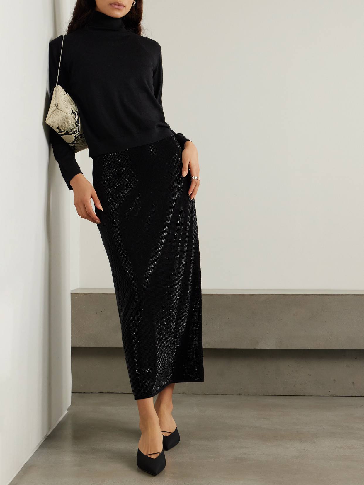 Leset James Wool Turtleneck Sweater In Black