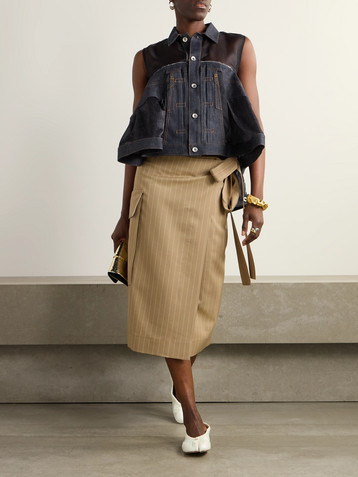 Sacai Chiffon and denim shirt
