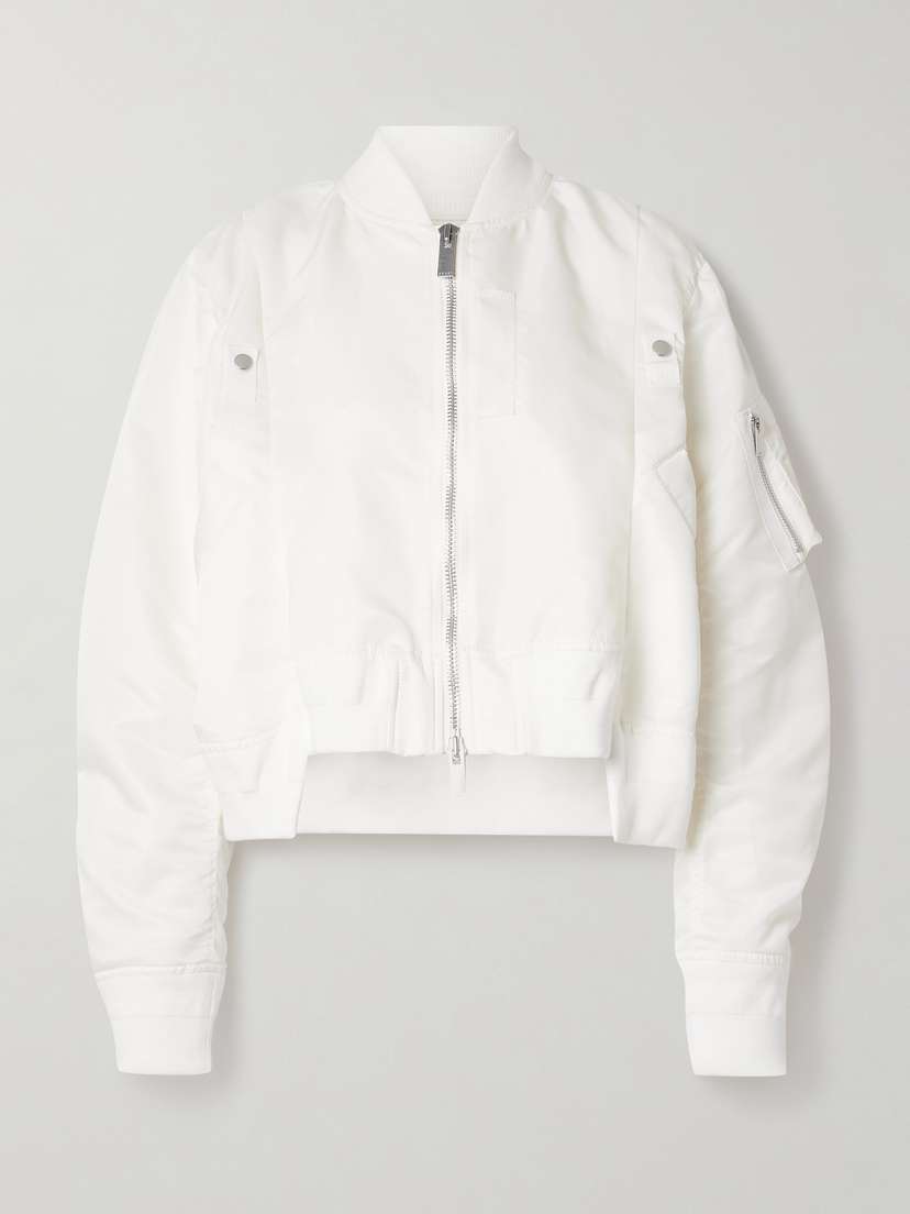 Sacai Grosgrain-trimmed Shell Bomber Jacket