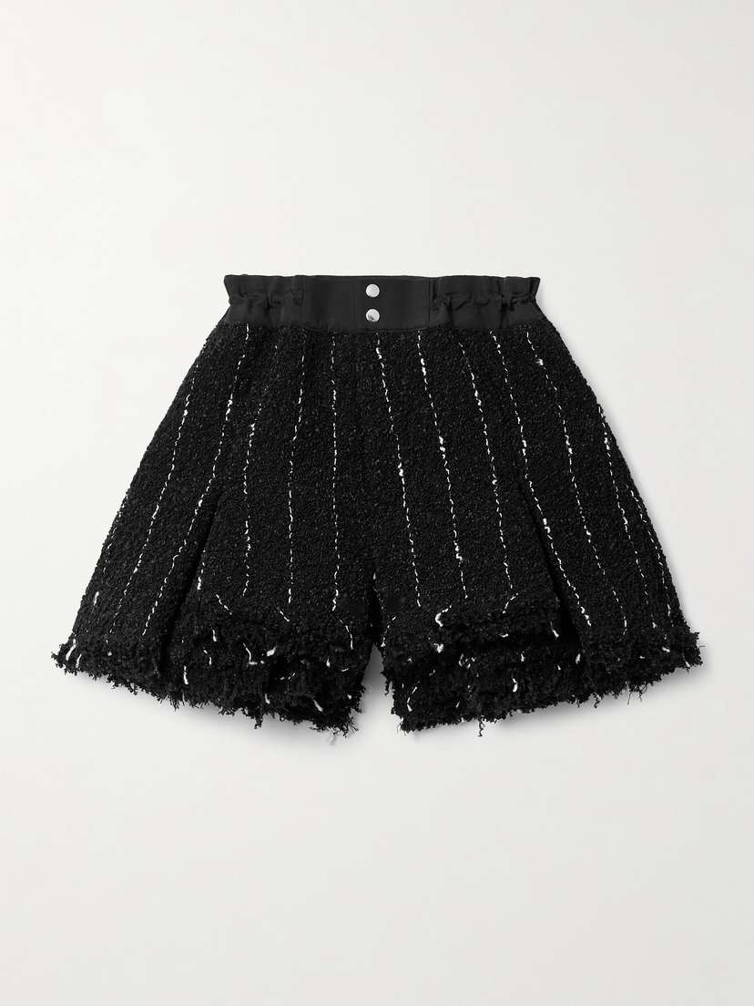 Sacai Pinstriped Bouclé Shorts