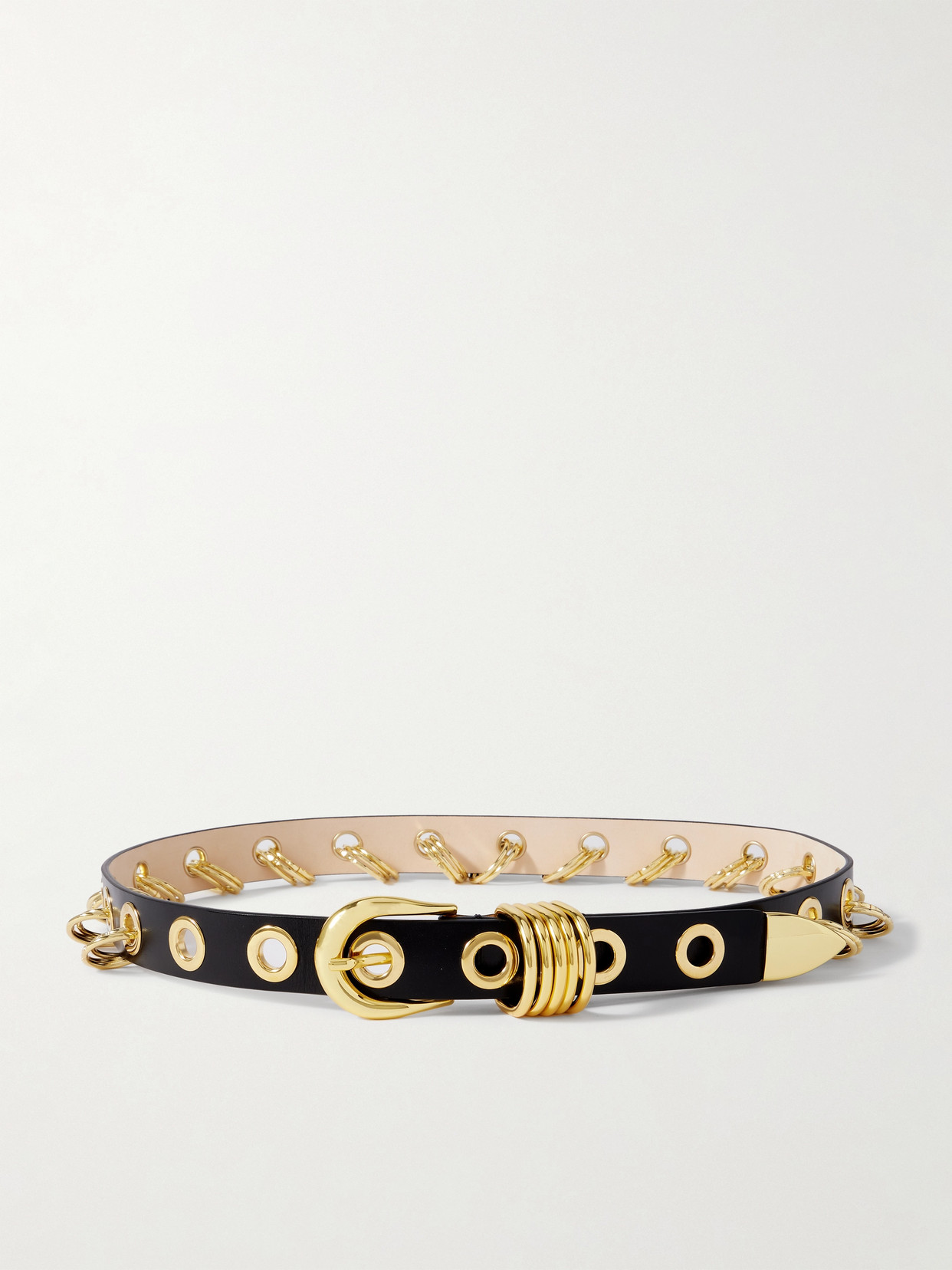 Déhanche - Revenge Embellished Leather Belt - Black