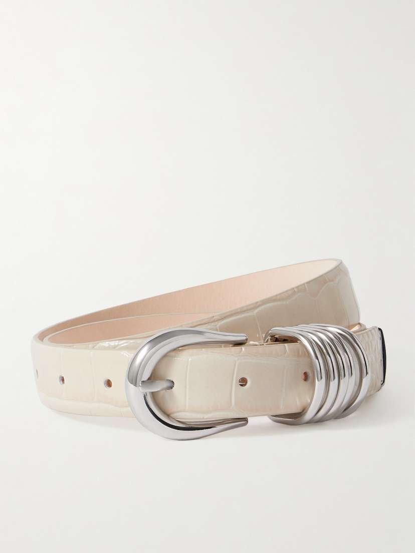 Déhanche Hollyhock Croc-effect Leather Belt