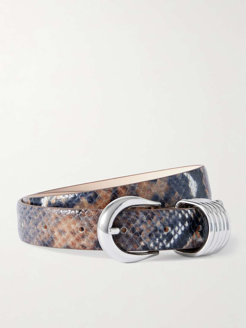 Déhanche Hollyhock Snake-effect Leather Belt
