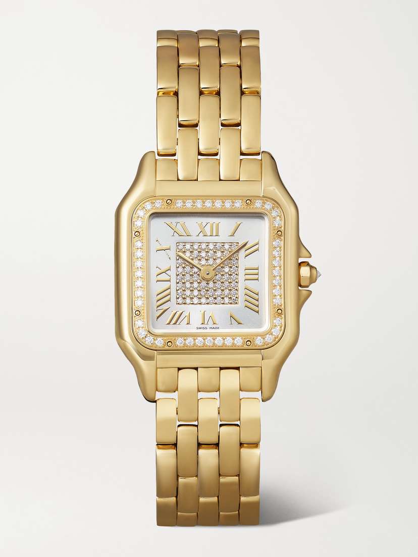 Cartier Panthère De  Medium 27mm 18-karat Gold Diamond Watch