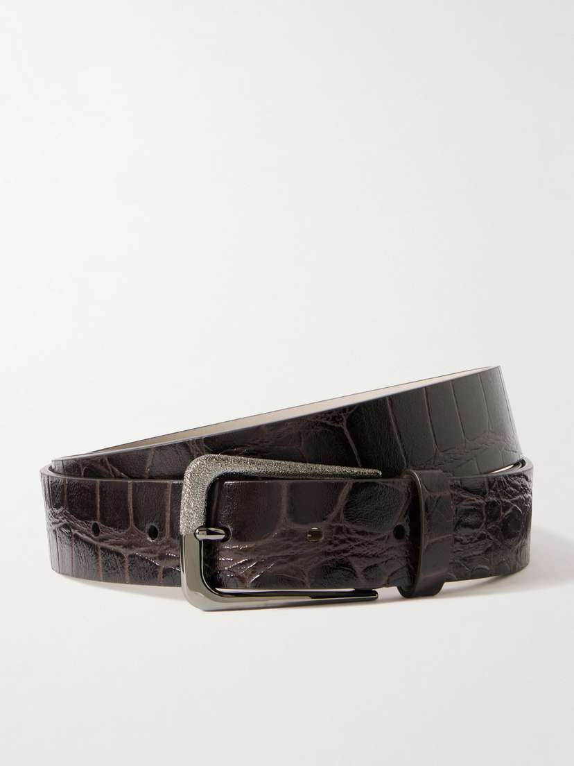 Brunello Cucinelli Croc-effect Leather Belt