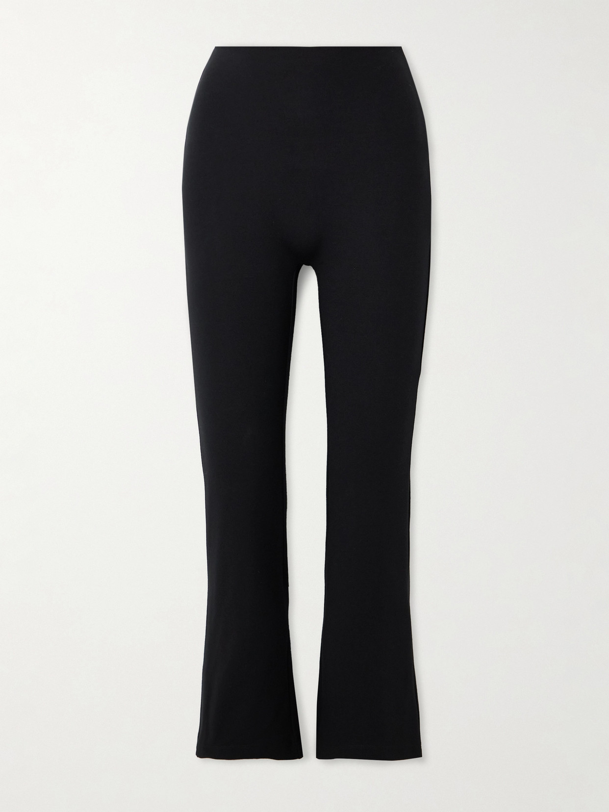 Leset Rio Cropped Stretch-ponte Flared Pants In Black
