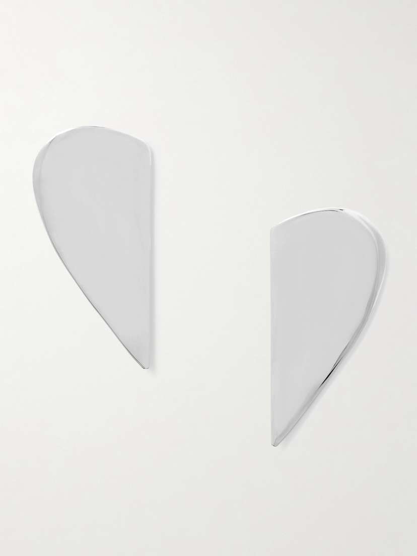Alaïa Le Demi-cœur Silver-tone Earrings