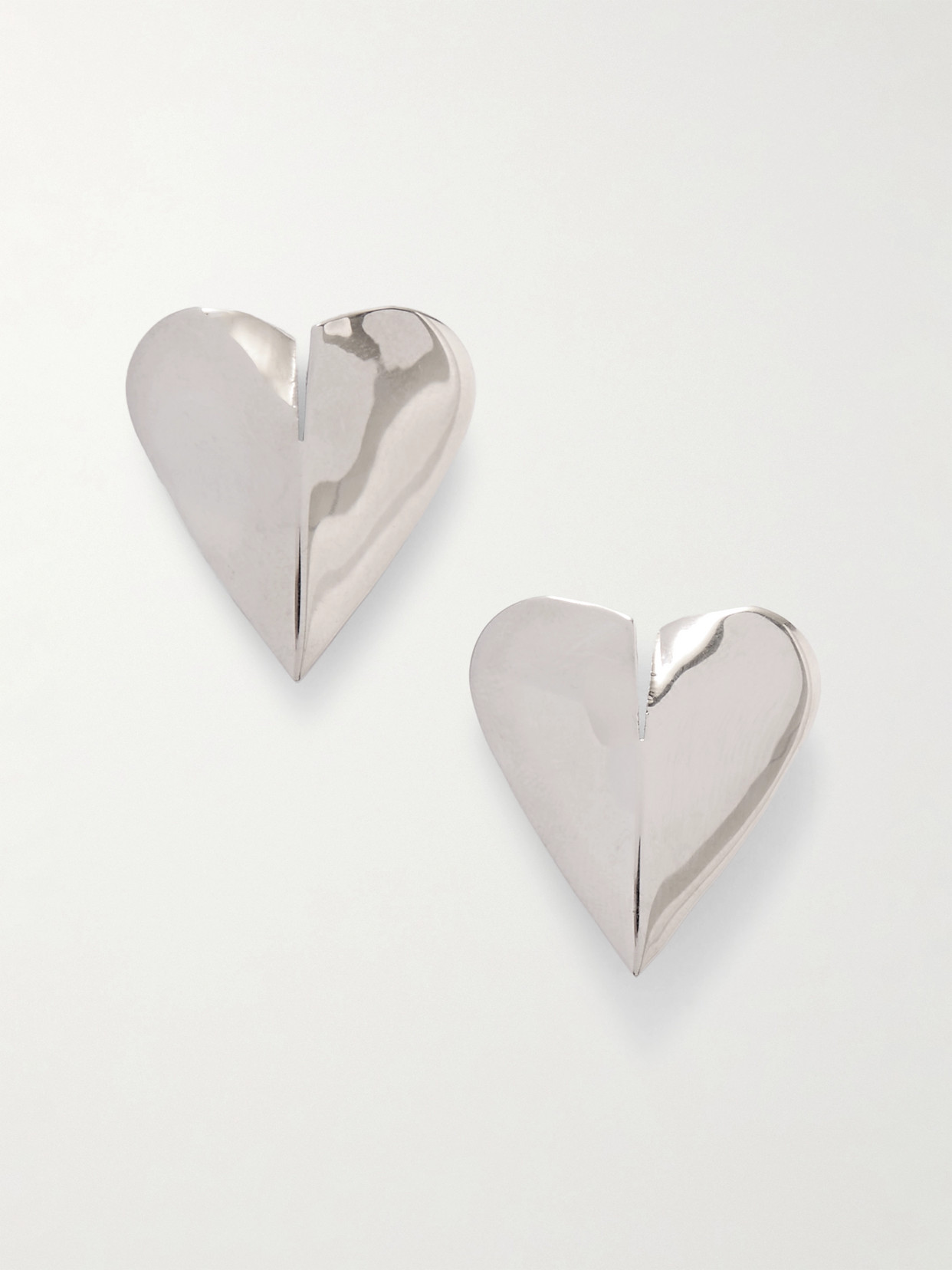 Alaïa Torn Heart Oversized Silver-tone Earrings