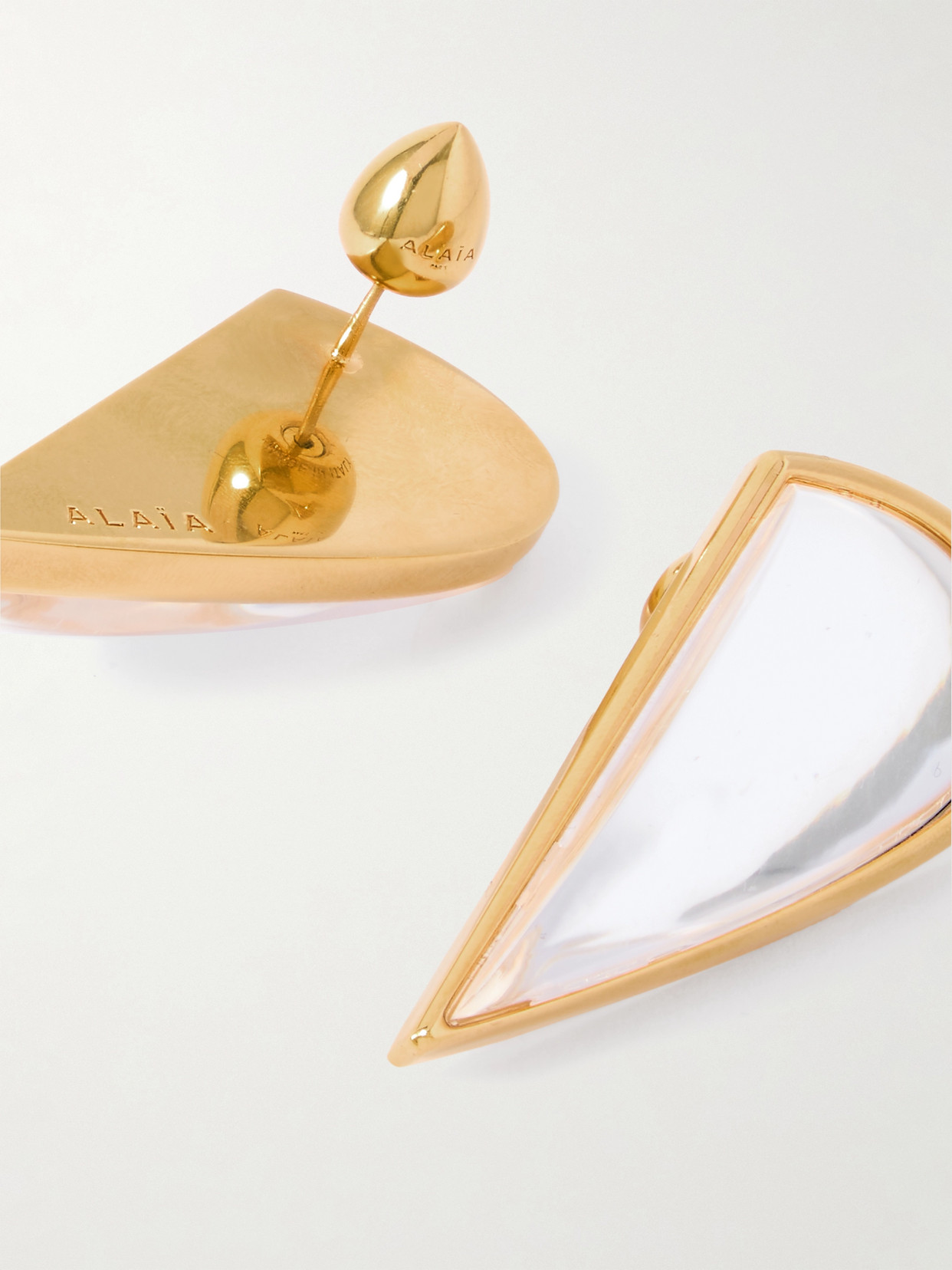 Alaïa Resin-detail Demi Le Coeur Bombe Earrings In Gold