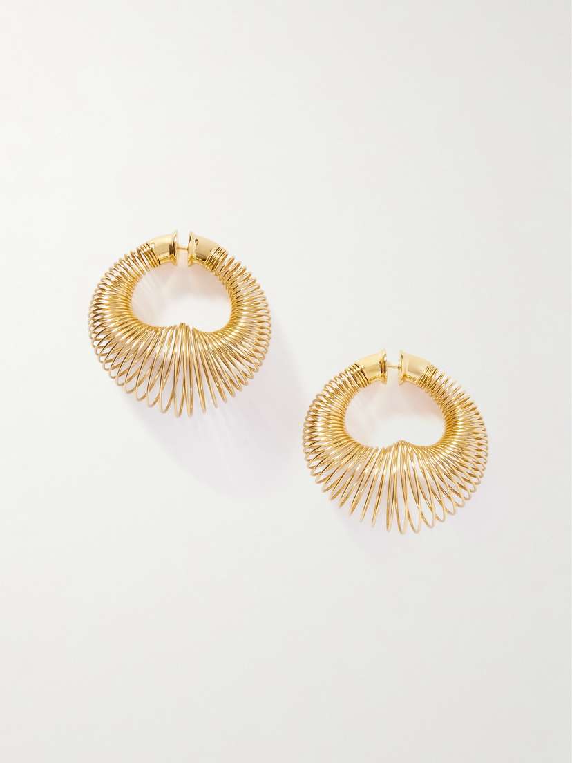 Alaïa Spiral Gold-tone Hoop Earrings