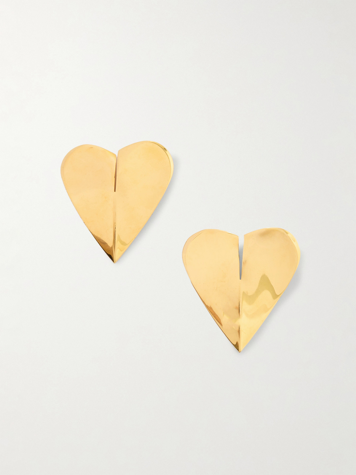 Alaïa - Torn Heart Oversized Gold-tone Earrings - One size