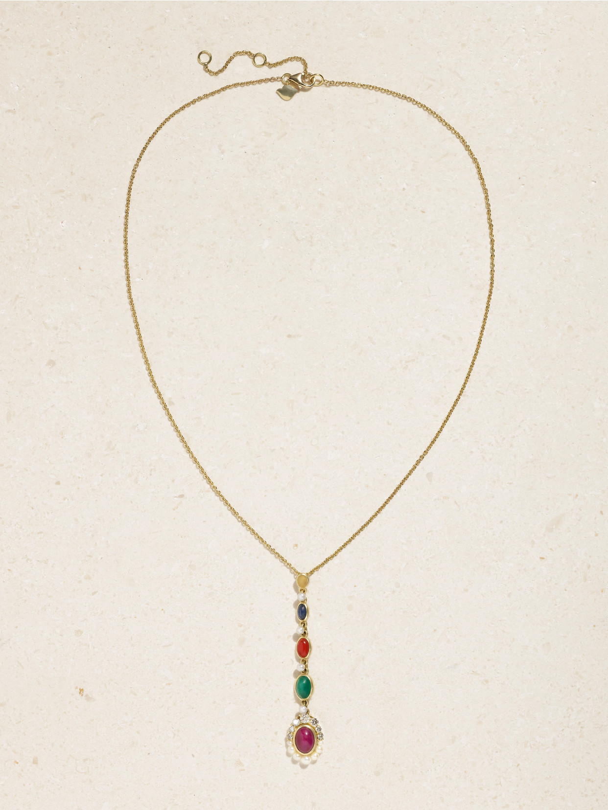 Amrapali London Navratna 18-karat Gold Multi-stone Necklace In Gold