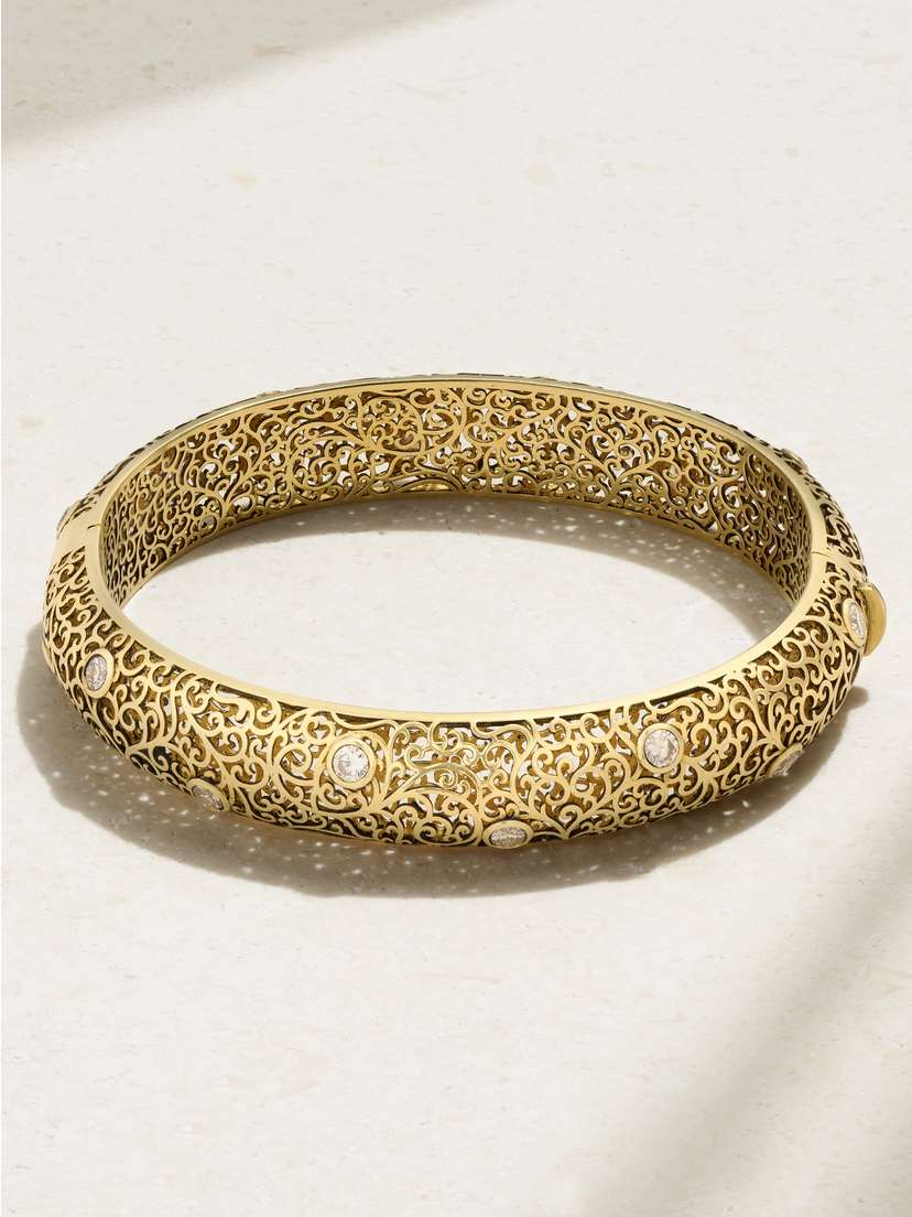 Amrapali London Jali 18-karat Gold Diamond Bangle