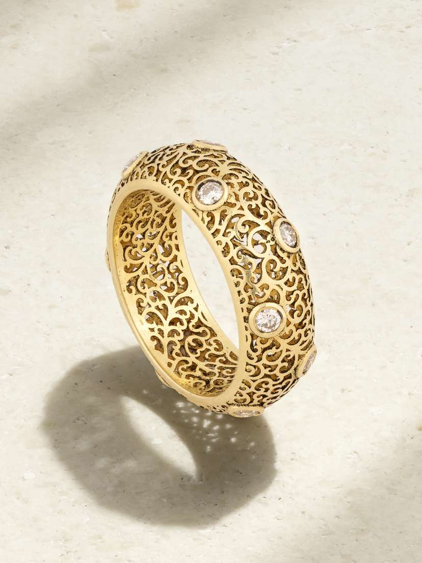 Amrapali London Jali 18-karat Gold Diamond Ring
