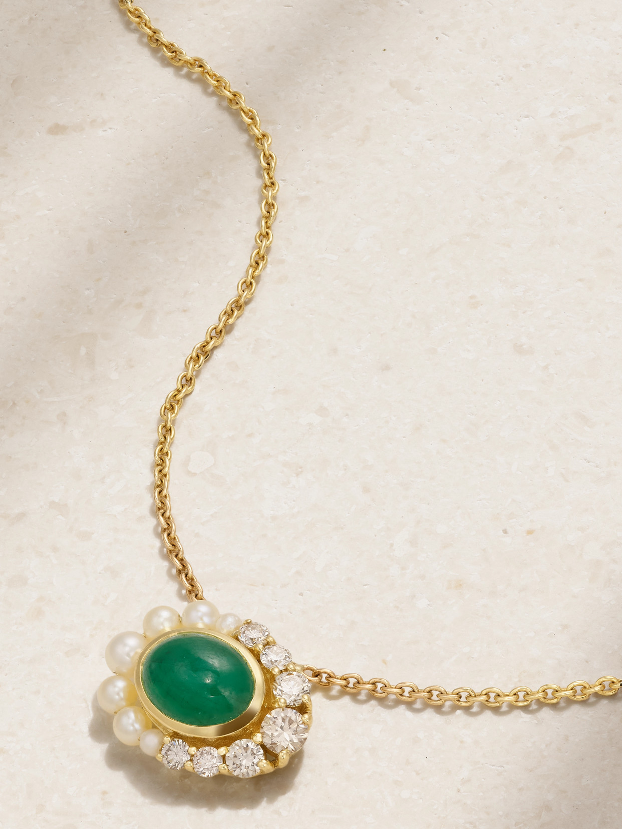 Amrapali London - Navratna 18-karat Gold Multi-stone Necklace - Green