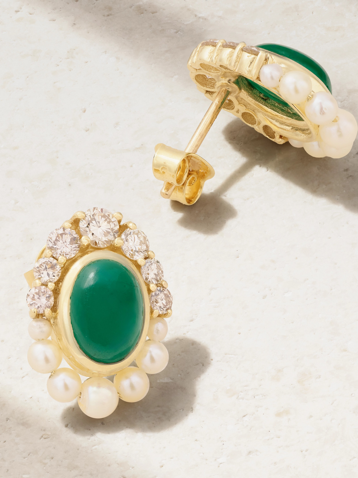 Amrapali London Navratna 18-karat Gold Multi-stone Earrings In Green
