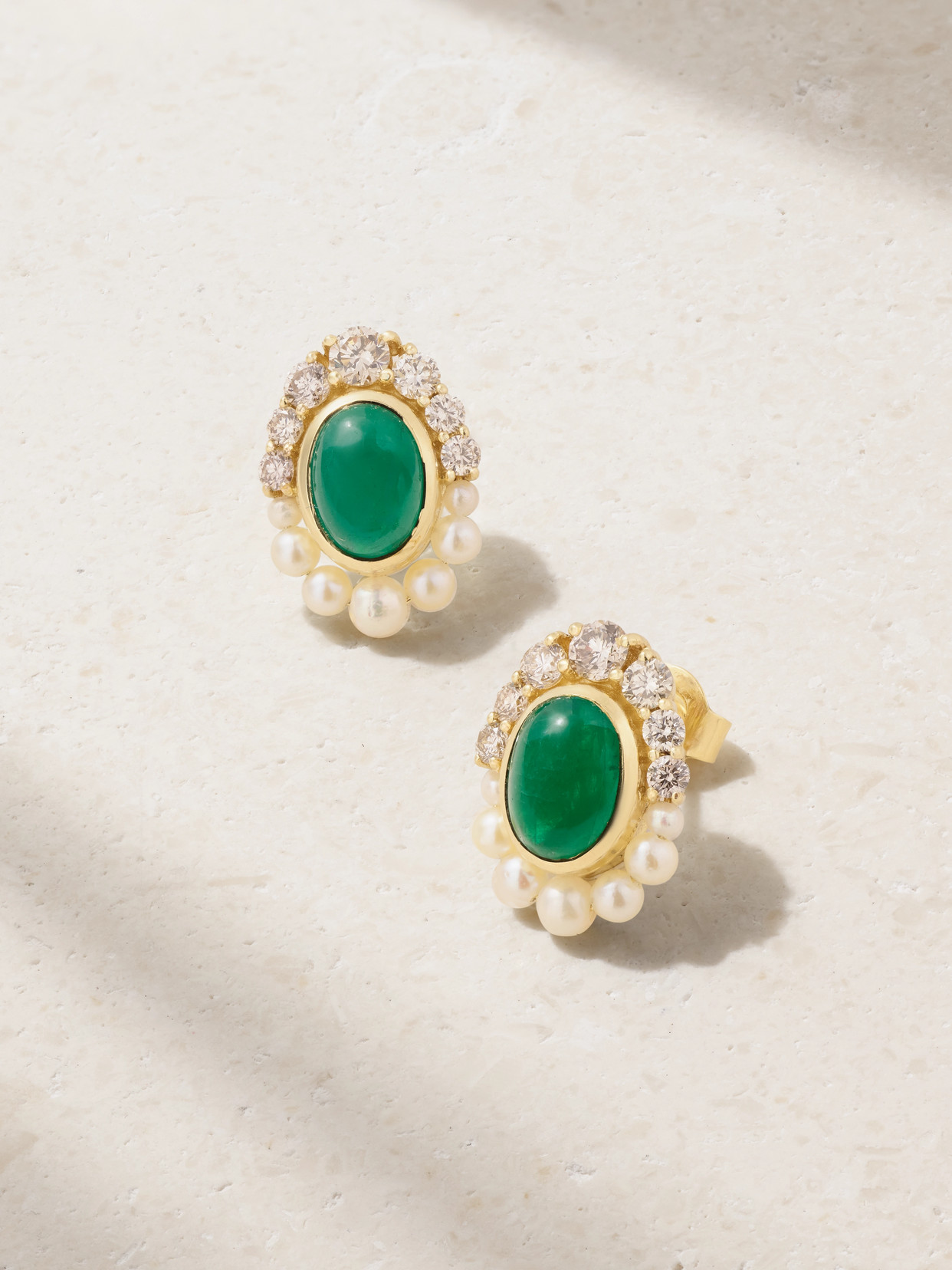 Amrapali London - Navratna 18-karat Gold Multi-stone Earrings - Green