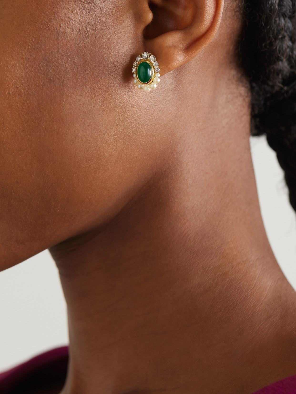 Amrapali London Navratna 18-karat Gold Multi-stone Earrings In Green
