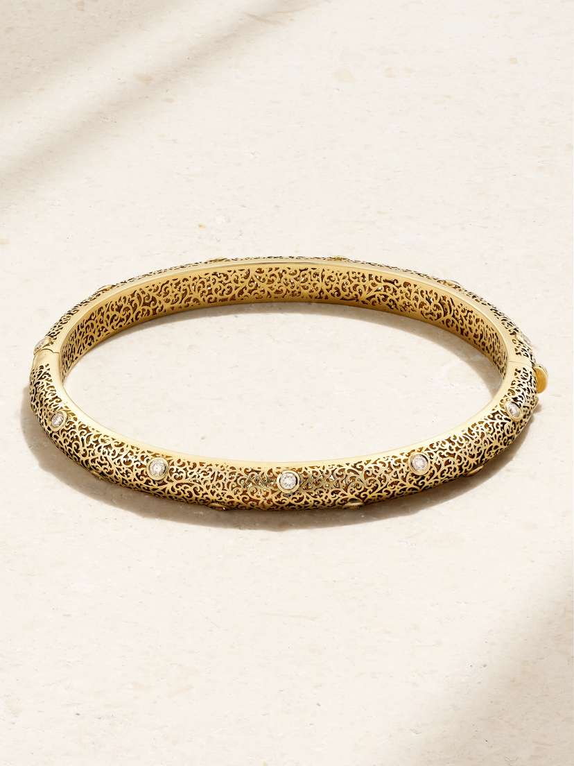 Amrapali London Jali 18-karat Gold Diamond Bangle