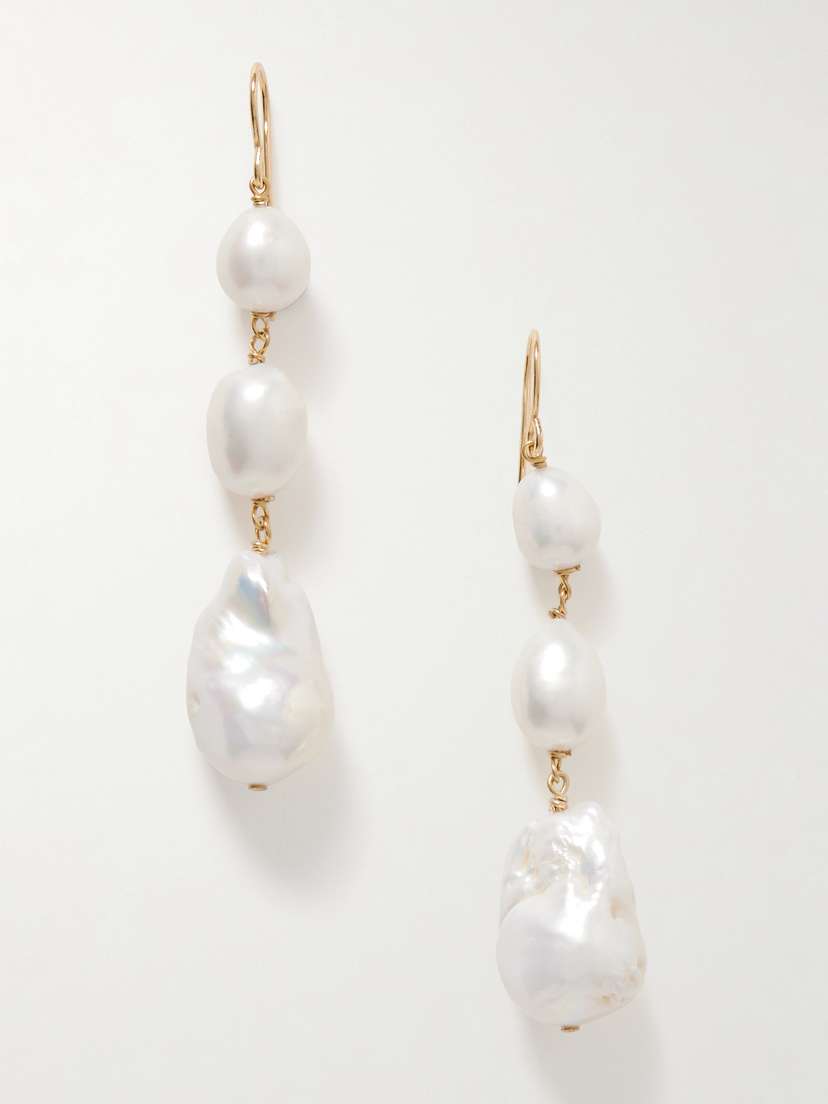 Jil Sander Gold-tone Pearl Earrings