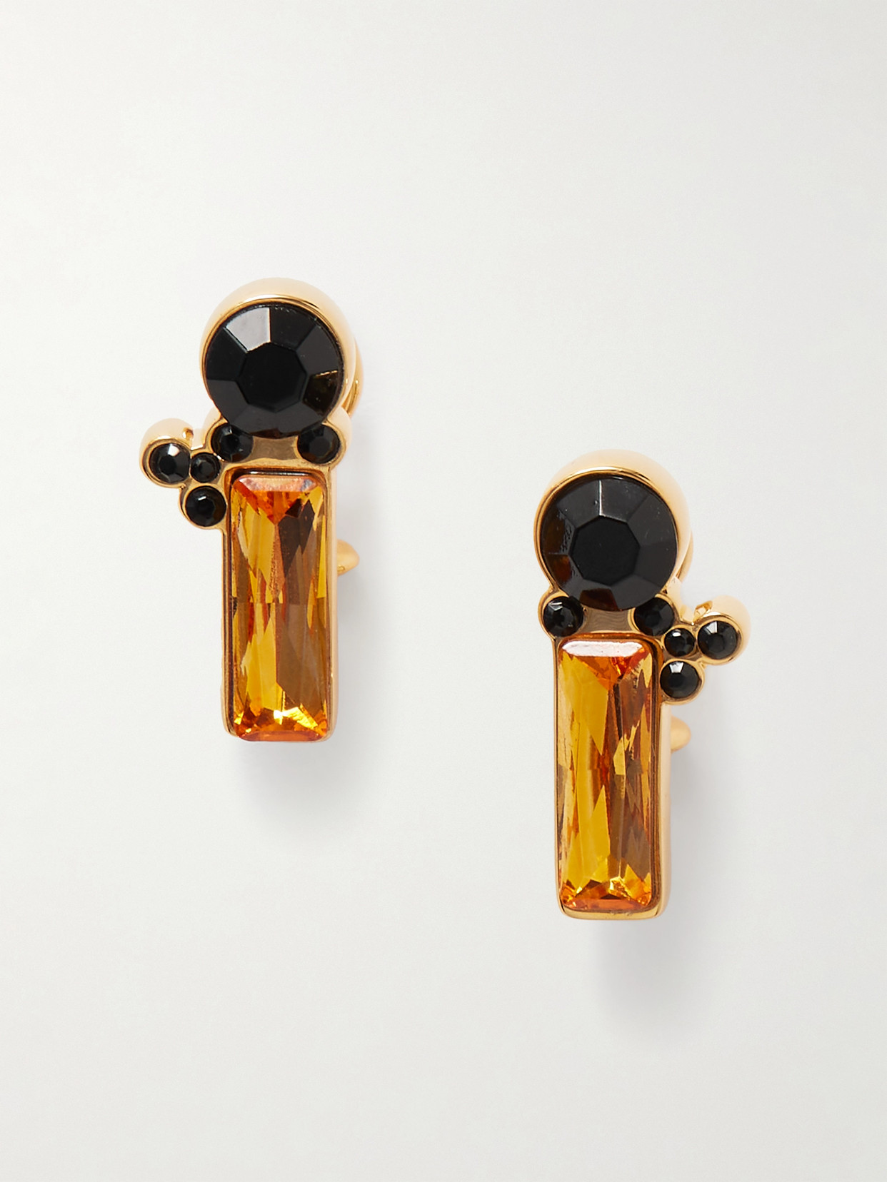 Jil Sander Gold-tone Crystal Earrings