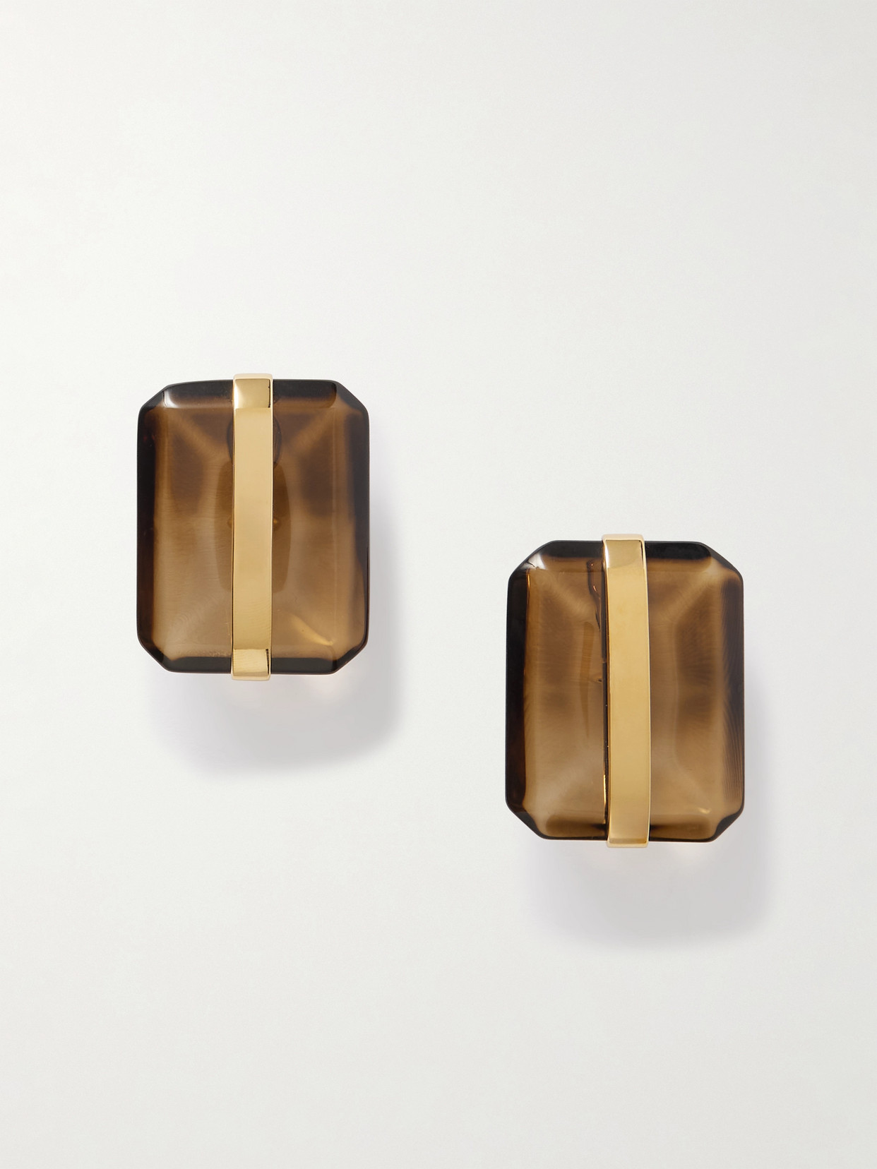 Jil Sander Gold-tone And Resin Earrings In Brown