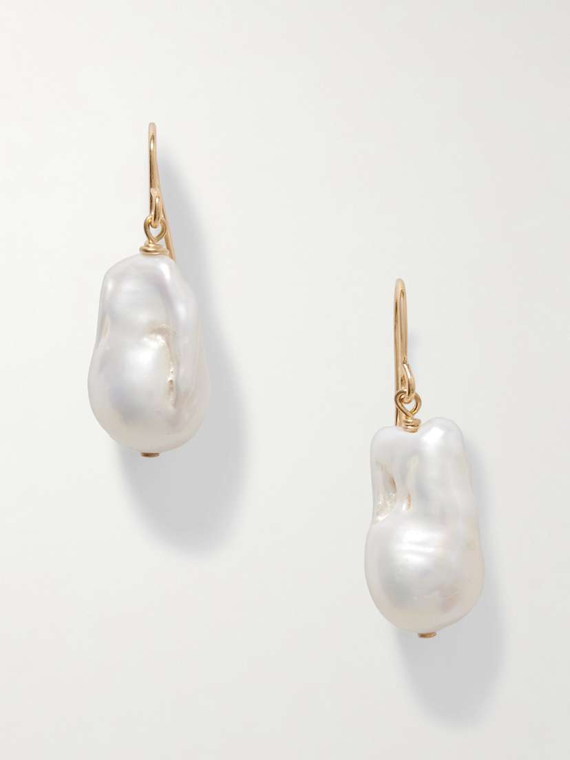 Jil Sander Gold-tone Pearl Earrings