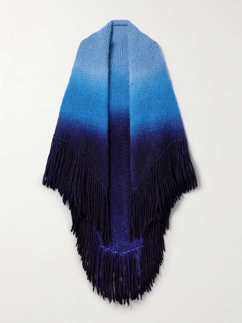 Gabriela Hearst Lauren Fringed Dégradé Brushed-cashmere Wrap