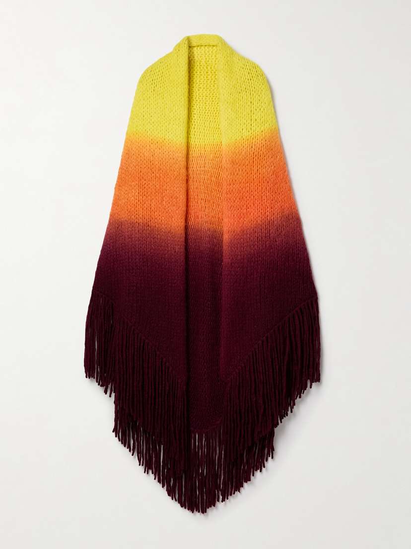 Gabriela Hearst Lauren Fringed Dégradé Brushed-cashmere Wrap